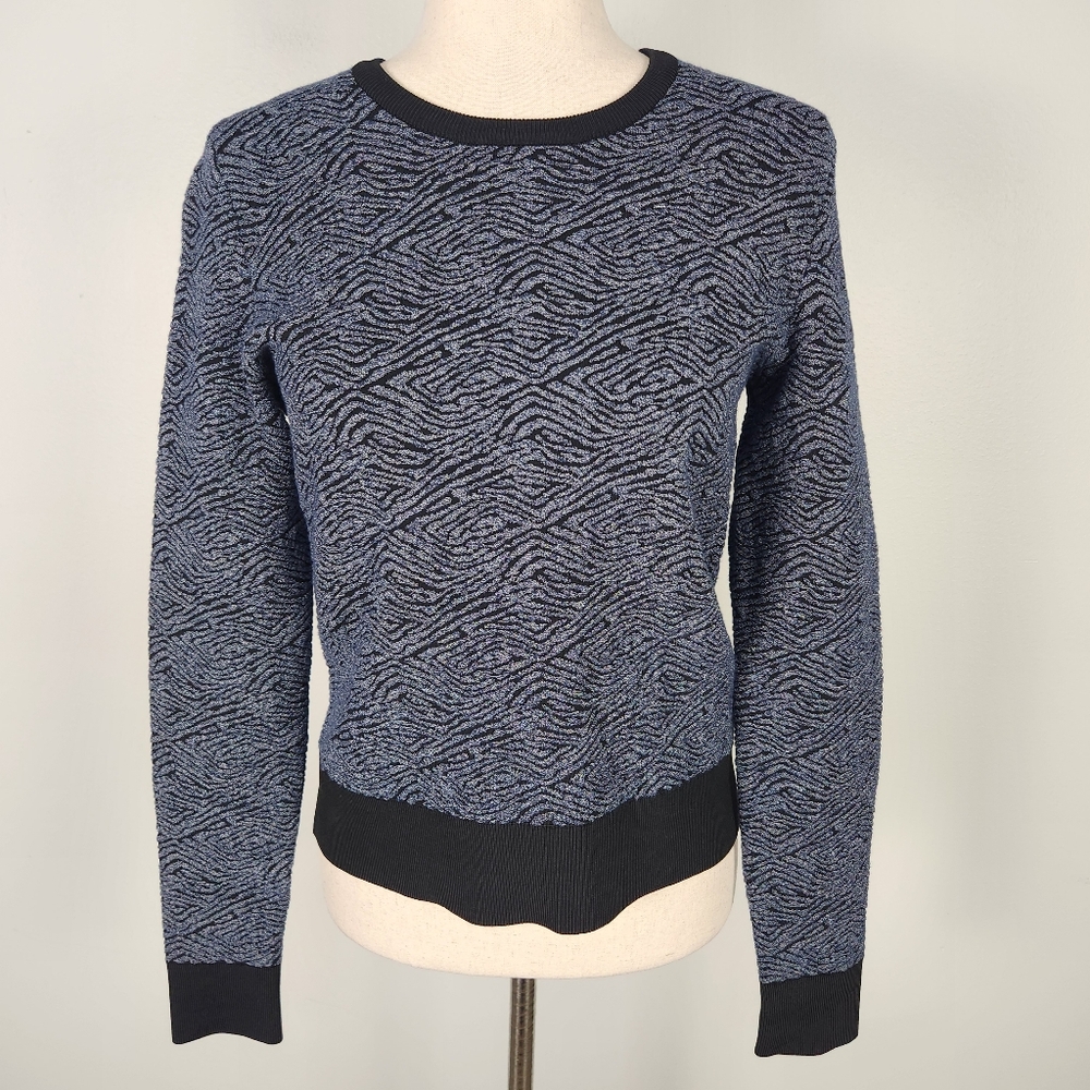 NWOT A.L.C. Animal Print Sweater Sweatshirt Textured Stretch Size Small #656‎